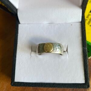 14K and Sterling Sun + Raven Ring Haida Gwaii